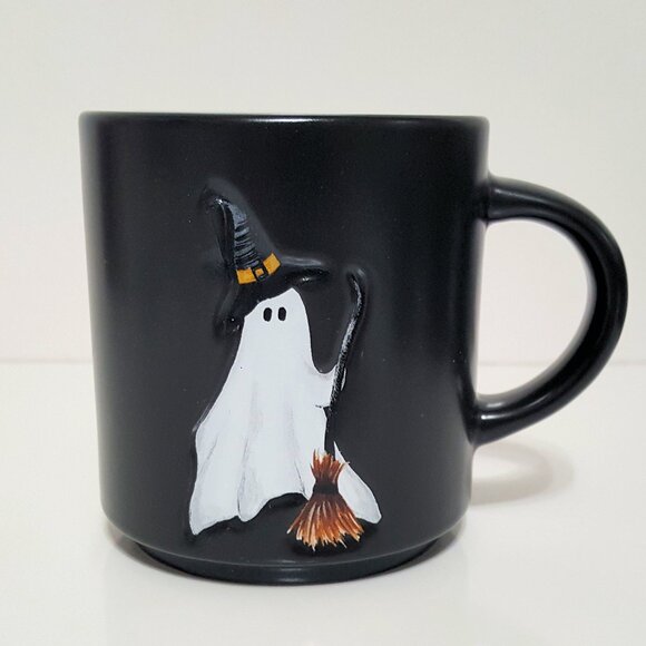 NEW RARE Pottery Barn Scary Squad Witch Ghost Mug 15 oz Stoneware - Picture 1 of 3